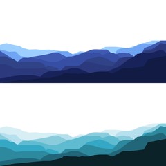 Blue mountain landscape background. Vector illustration.
