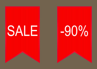 Vector sale 90% badge stickers