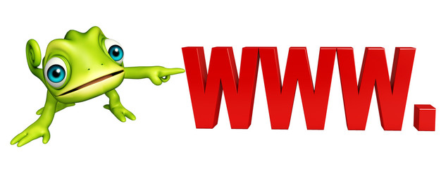 fun Chameleon cartoon character with www sign © visible3dscience