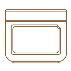 Jar for cream icon. Outline drawing.