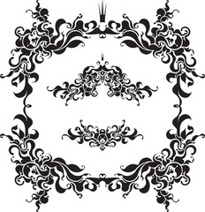 Pair of decorative unusual frames with crown