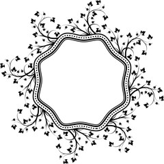 Decorative, unusual, round octagonal frame with empty place for your text. Vector illustration for your design.