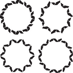 Naklejka premium Unusual ornate arrows frames. Set of decors for logo design.