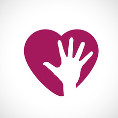 coeur et main,vecteur concept