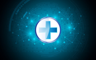 abstract medical health care science innovation concept with logo design background