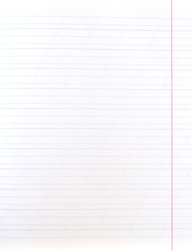 Blank lined notebook sheet (with diagonal lines and red margin)