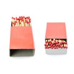 Set of Pile of Wooden matches isolated over the white background