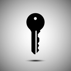 Flat icon of key. Vector illustration