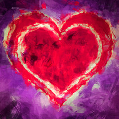 Illustration heart in heart