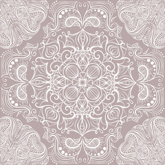 Seamless pattern with vintage decorative elements. Hand drawn background. Islam, Arabic, Indian, ottoman motifs. Ethnic floral seamless pattern with abstract ornamental mandala