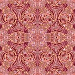 Seamless pattern with vintage decorative elements. Hand drawn background. Islam, Arabic, Indian, ottoman motifs. Ethnic floral seamless pattern with abstract ornamental mandala