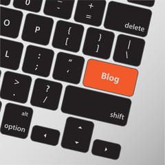 Education concept: Blog on computer keyboard background