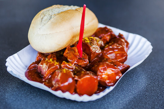 Berlin Currywurst in a bowl