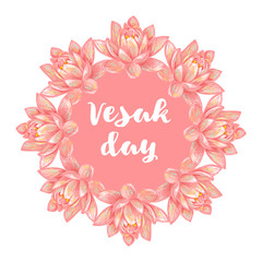 Buddha Purnima or Vesak background. Vector Lotus