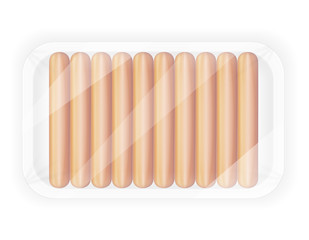 sausage in the package vector illustration