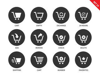 Cart icons on white background