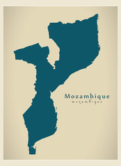 Modern Map - Mozambique MZ