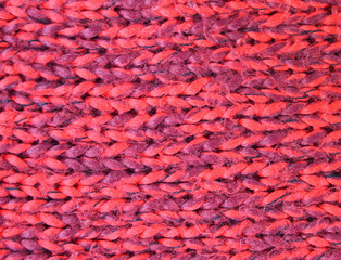 Colored knitted wool  texture macro for background. 