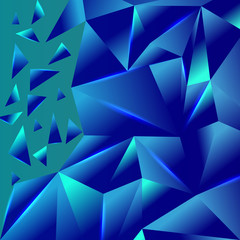 Abstract triangle geometric vector blue background