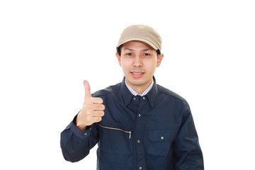 笑顔の作業員