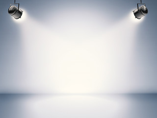 blank stage with shining lights - obrazy, fototapety, plakaty