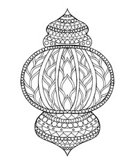 Hand drawn traditional lantern of Ramadan.