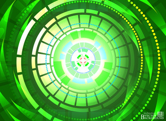 Abstract futuristic- technology on bright green color background
