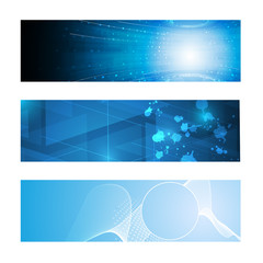 set of 3 banner technology innovation concept design