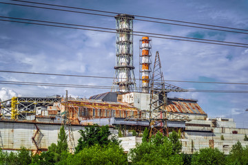 Chernobyl, Ukraine - July 5, 2013: The Chernobyl nuclear power plant (Chernobyl exclusion zone)