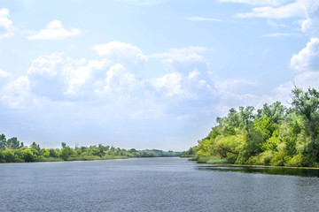 Obraz premium landscape river Dnieper marshes and Kherson