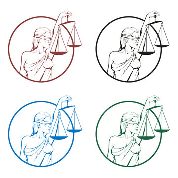 Lady justice logo.Law and order