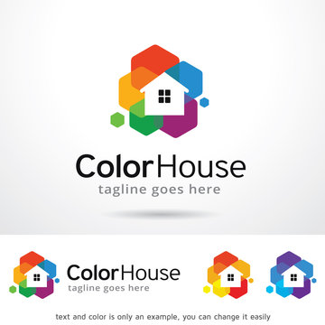 Color House Logo Template Design Vector