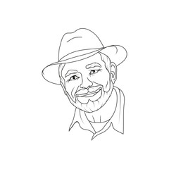 illustration of an elderly man in a hat