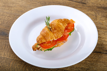 Croissant with salmon