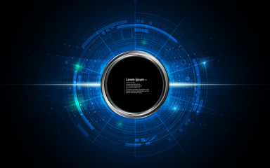 abstract background technology concept circular dynamic design with steel circle button