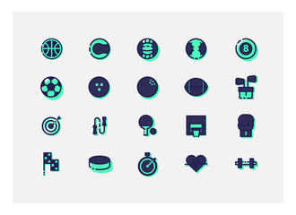 sport icon set vector. line icons.