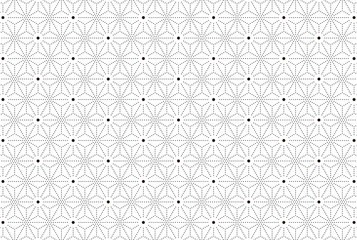 麻の葉の和柄（線画）