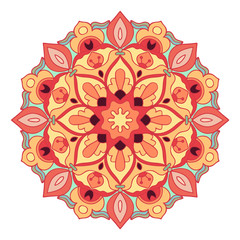 Mandala in beautiful colors. Decorative ethnic vector ornament. You can easy change the color in the vector editor