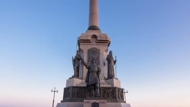 The monument to the 1000th anniversary of Yaroslavl timelapse hyperlapse