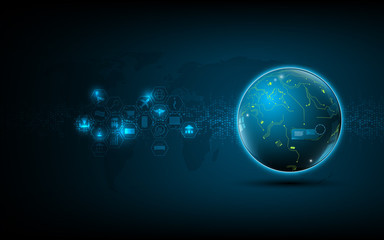 Naklejka na ściany i meble abstract global network technology innovation concept background