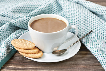Coffee with milk and cookies