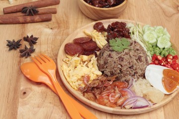 Fried rice with shrimp paste thai food.