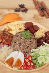 Fried rice with shrimp paste thai food.