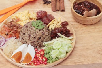 Fried rice with shrimp paste thai food.