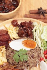 Fried rice with shrimp paste thai food.