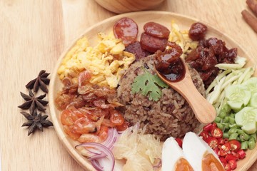 Fried rice with shrimp paste thai food.