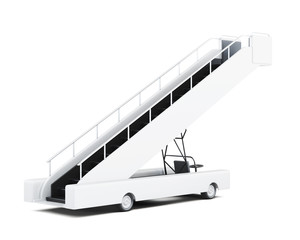 Movable ramp on white background. 3d rendering.