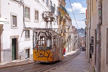 Naklejka na ściany i meble Aufzüge von Lissabon