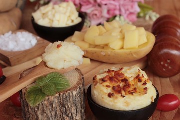 Mashed potatoes and fresh potatoes is delicious.