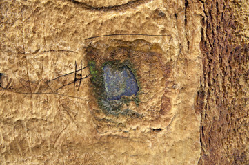 Weathered old insulation foam